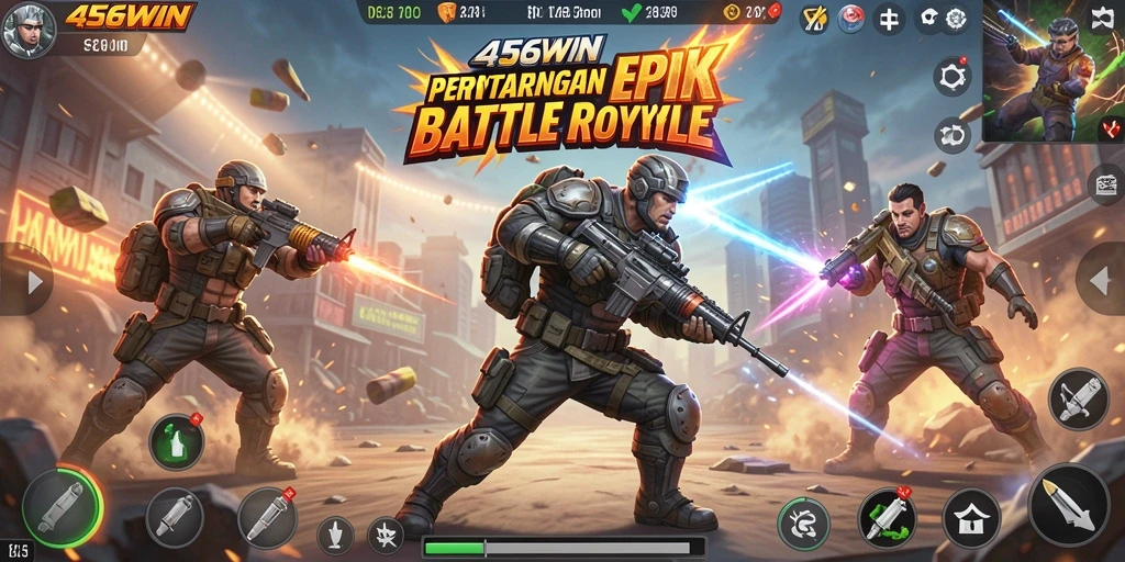 Tampilan gameplay seru dari 456WIN di arena Battle Royale.