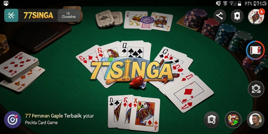 Tampilan screenshot permainan Gaple 77SINGA yang seru dan interaktif.