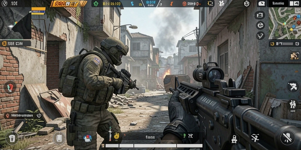 Tampilan gameplay menegangkan dari 988BET FPS.