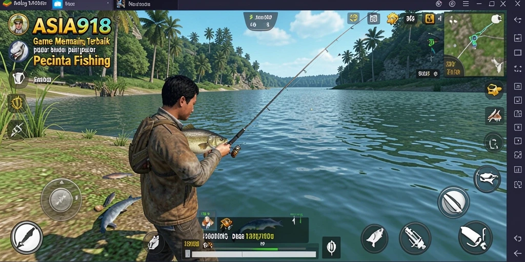 Screenshot gameplay ASIA918 yang menampilkan aksi memancing yang seru.