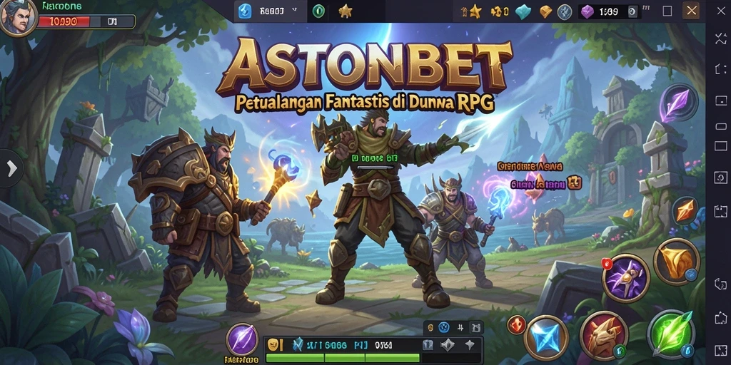 Screenshot gameplay ASTONBET yang menampilkan petualangan RPG seru.