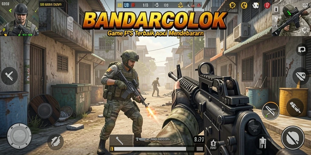 Screenshot BANDARCOLOK menampilkan aksi seru dalam gameplay FPS.