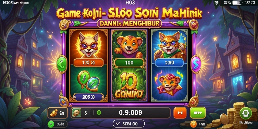 Tampilan gameplay menarik dengan simbol slot berwarna-warni.