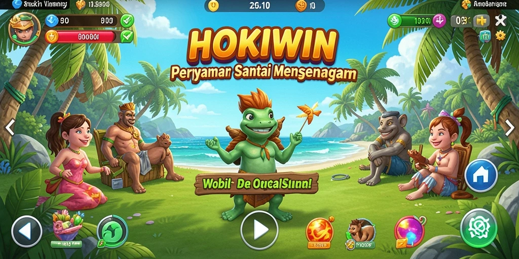 Tampilan gameplay HOKIWIN yang ceria dan interaktif.