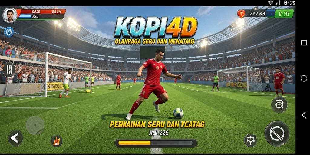 Tampilan gameplay KOPI4D yang menegangkan dengan aksi olahraga.
