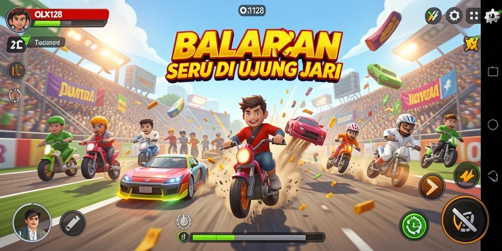 Gameplay balapan yang seru dan menegangkan di OLX128.