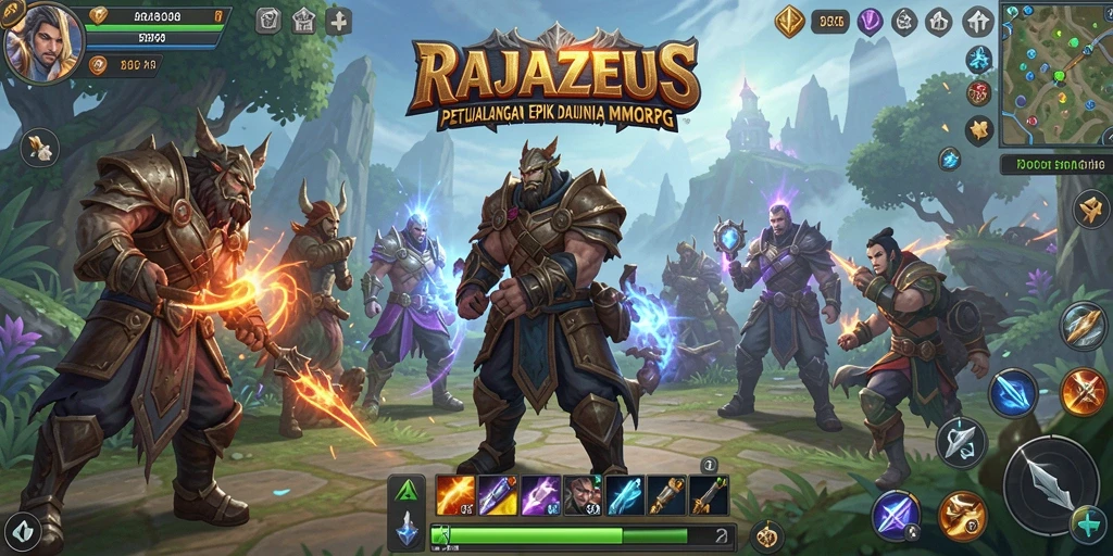 Tangkapan layar menampilkan aksi seru dari gameplay MMORPG RAJAZEUS.