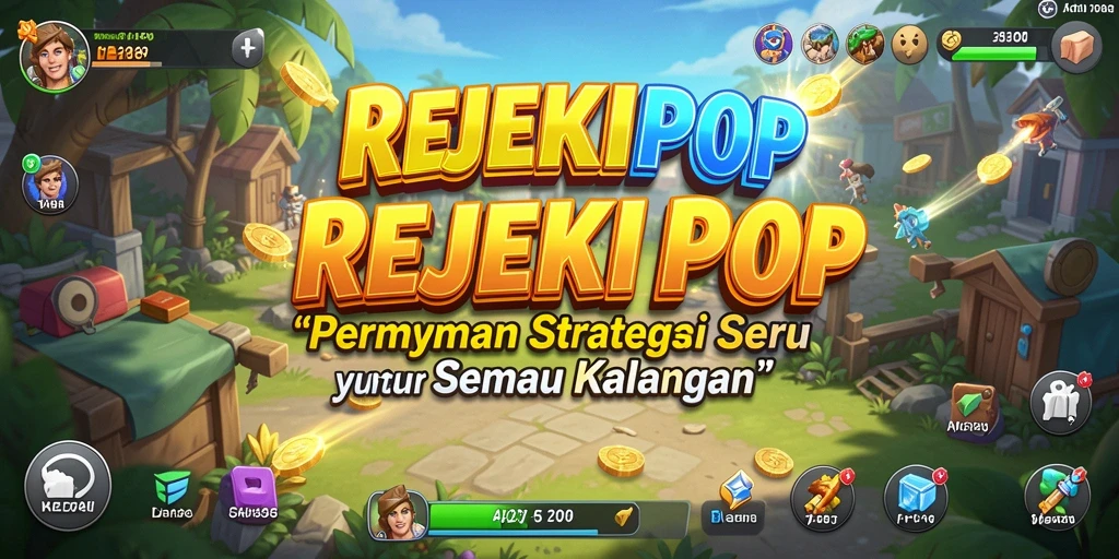 Tampilan gameplay dinamis REJEKIPOP dengan pertempuran strategi yang intens.