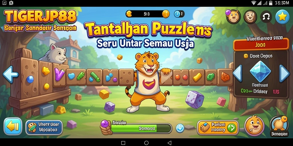 Tampilan gameplay seru dari TIGERJP88 yang menampilkan berbagai jenis puzzle.