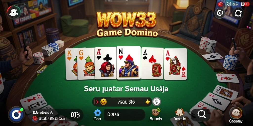 Gameplay Domino menarik dalam aplikasi WOW33.