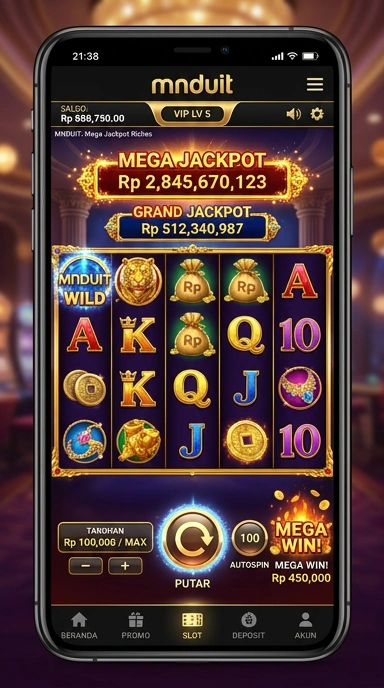 Tampilan utama aplikasi mnduit dengan berbagai pilihan aplikasi.